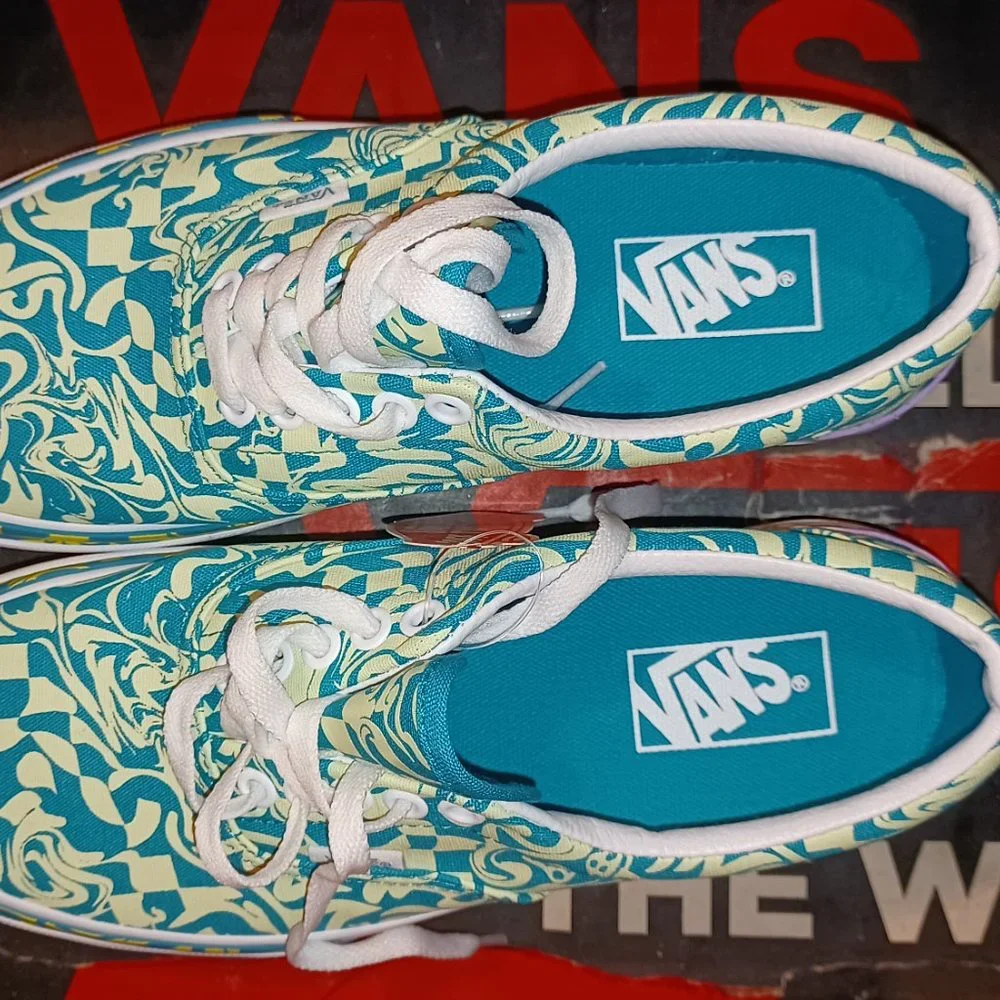 Vans Men's 3.5/Women's 5 Era Stacked Wavy Daze Tile Blue - VN0A4BTOCE5